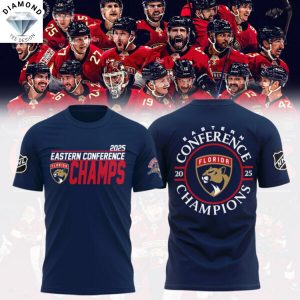 2025 Eastern Conference Champions Florida Panthers 3D T-Shirt – Blue