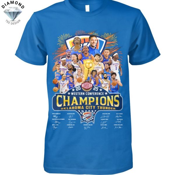 2025 Western Conference Finals Champions Oklahoma City Thunder Signature Unisex T-Shirt