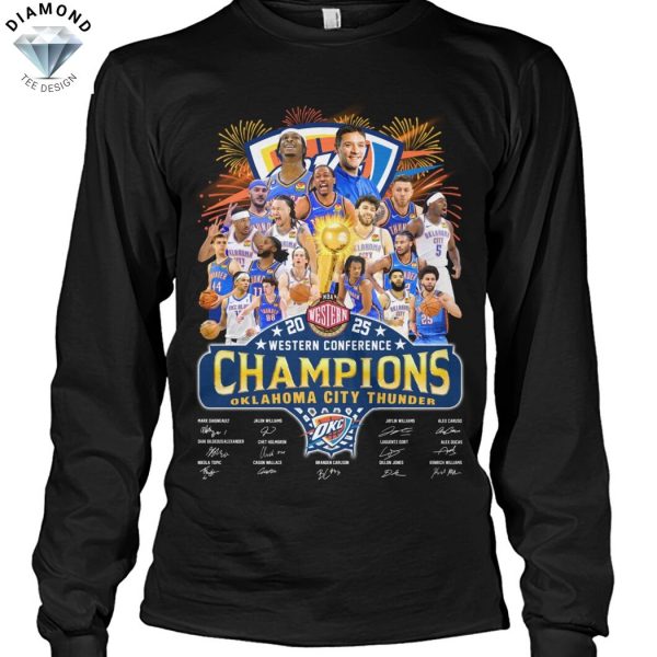 2025 Western Conference Finals Champions Oklahoma City Thunder Signature Unisex T-Shirt