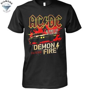 AC DC All Roads Lead To Cleveland Demon Fire Unisex T-Shirt