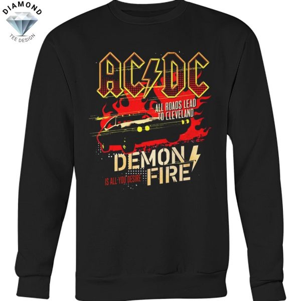 AC DC All Roads Lead To Cleveland Demon Fire Unisex T-Shirt