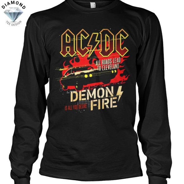 AC DC All Roads Lead To Cleveland Demon Fire Unisex T-Shirt