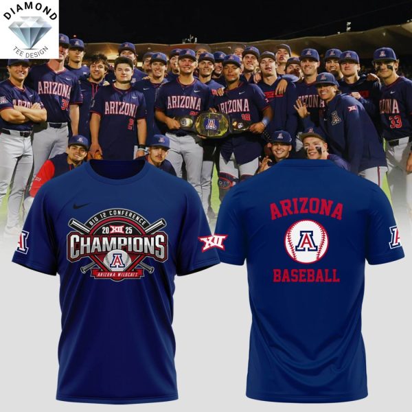 Arizona Wildcats 2025 Big 12 Conference Champions 3D T-Shirt
