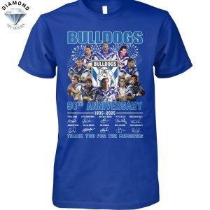 Canterbury-Bankstown Bulldogs 90th Anniversary 1935-2025 Signature Thank You For The Memories Unisex T-Shirt
