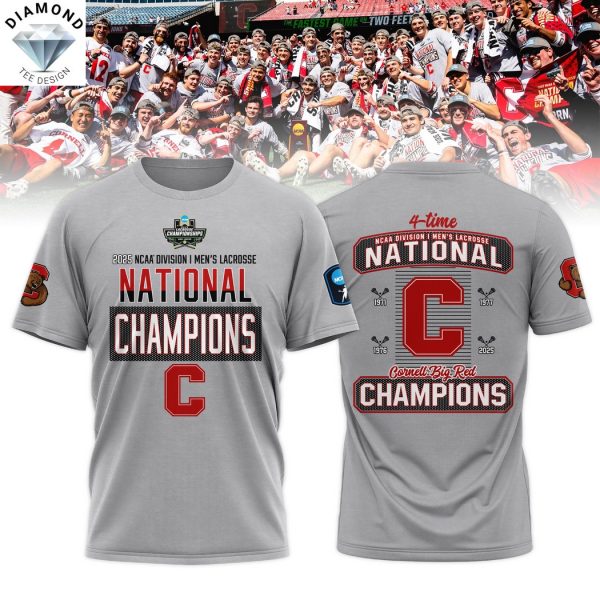 Cornell Big Red 2025 NCAA Mens Lacrosse National Champions 3D T-Shirt