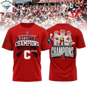 Cornell Big Red 2025 NCAA Mens Lacrosse National Champions 3D T-Shirt – Red