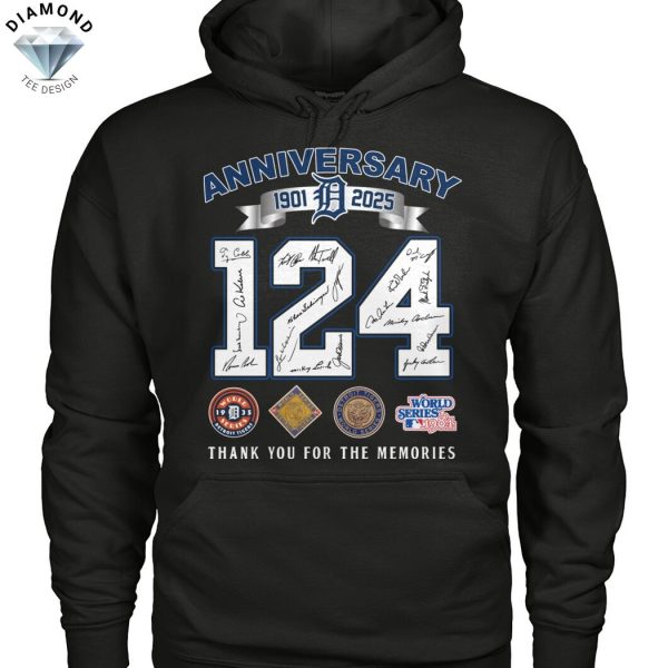 Detroit Tigers 124 Anniversatry 1901-2025 Signature Thank You For The Memories Unisex T-Shirt