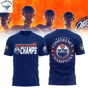 Edmonton Oilers 2025 Western Conference Champions 3D T-Shirt – Blue