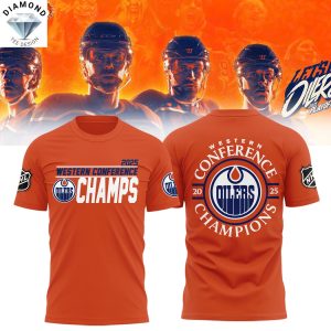 Edmonton Oilers 2025 Western Conference Champions 3D T-Shirt – Orange