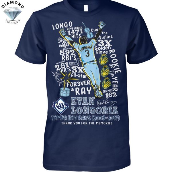 Evan Longoria Tampa Bay Rays 2008-2017 Signature Thank You For The Memories Unisex T-Shirt