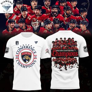 Florida Panthers 2025 Eastern Conference Champions 3D T-Shirt – White