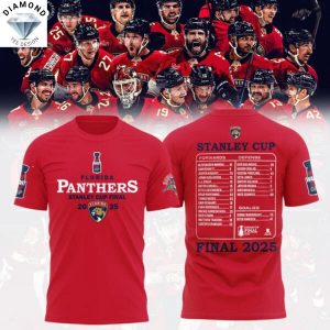 Florida Panthers 2025 Stanley Cup Final 3D T-Shirt – Red