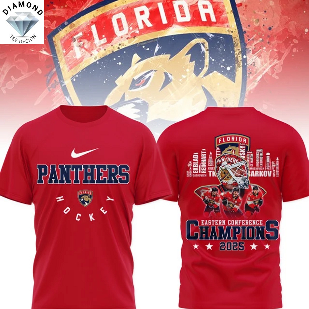 Florida Panthers Eastern Conference Champions 2025 3D T-Shirt Florida Panthers Eastern Conference Champions 2025 3D T-Shirt