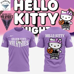 Golden State Valkyries Basketball Kitty 2025 Purple 3D T-Shirt