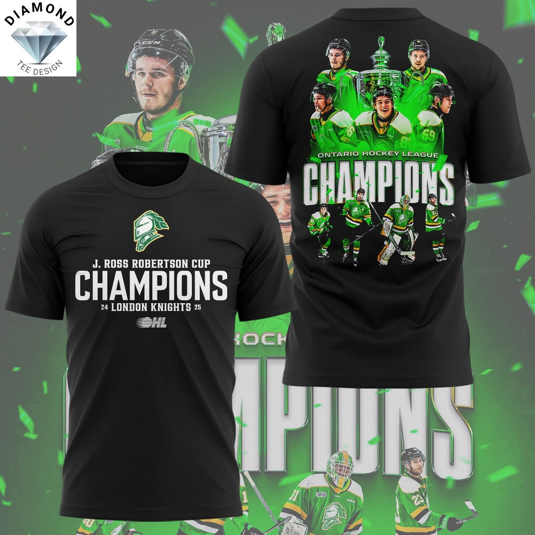 J Ross Robertson Cup Champions 2025 London Knights Back To Back 3D T-Shirt - Black J Ross Robertson Cup Champions 2025 London Knights Back To Back 3D T-Shirt - Black