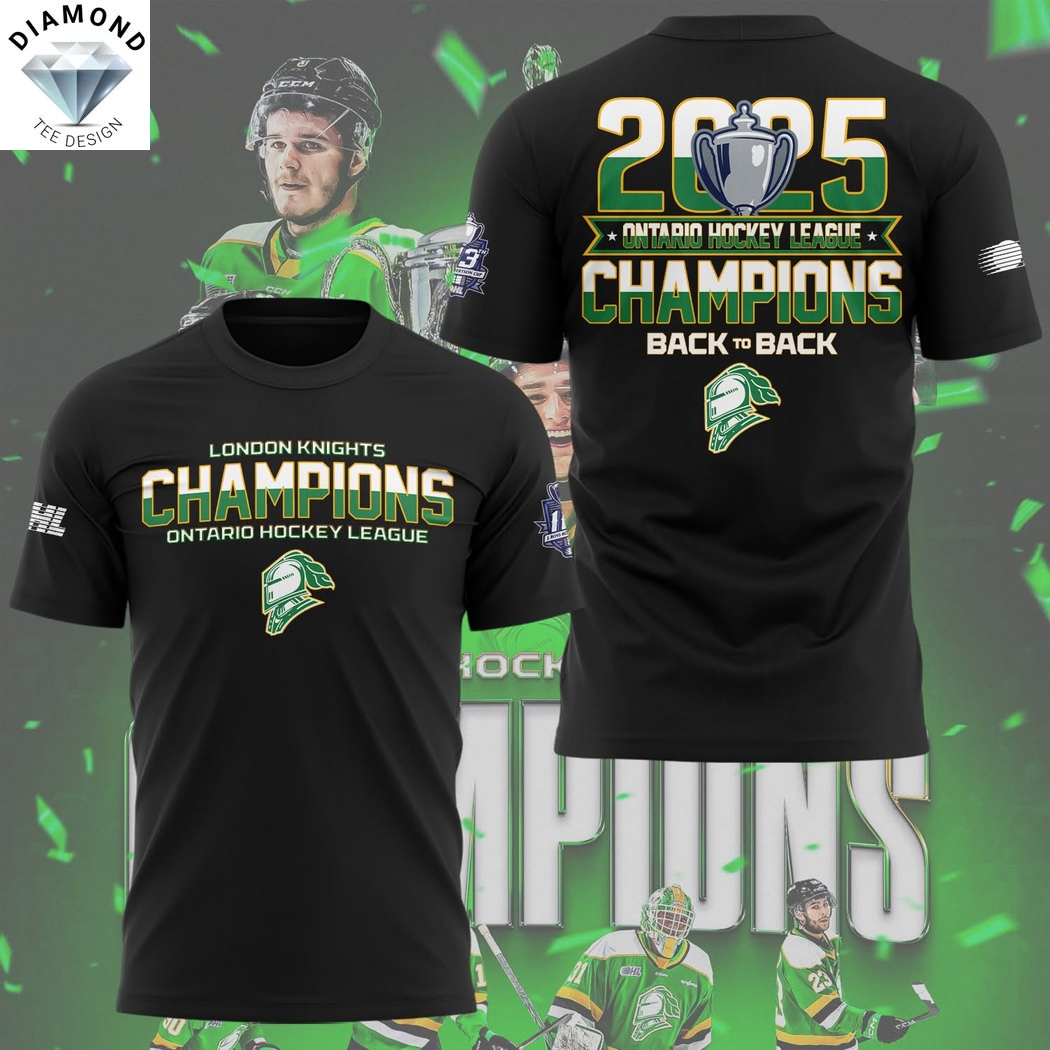 London Knights Ontario Hockey League Champions 2025 3D T-Shirt London Knights Ontario Hockey League Champions 2025 3D T-Shirt
