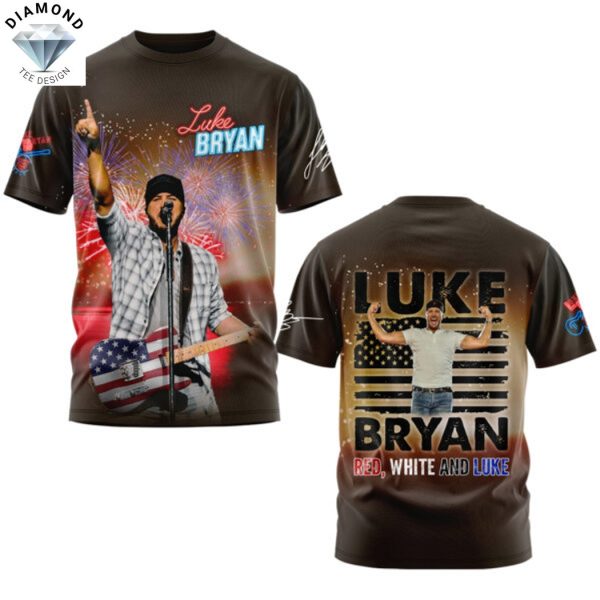 Luke Bryan Red White And Blue Signature 3D T-Shirt