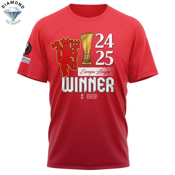 Manchester United 2025 UEFA Europa League Champions 3D T-Shirt