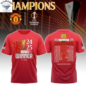 Manchester United UEFA Europa League Champions 2025 3D T-Shirt