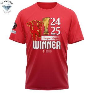 Manchester United UEFA Europa League Champions 2025 3D T-Shirt