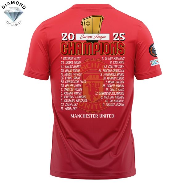 Manchester United UEFA Europa League Champions 2025 3D T-Shirt