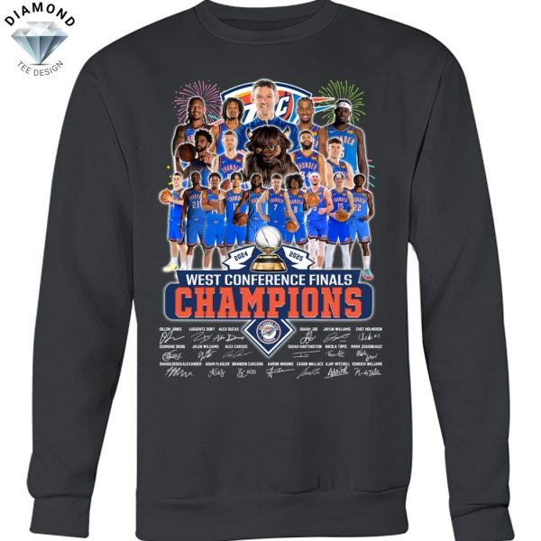 Oklahoma City Thunder 2024-2025 West Conference Finals Champions Signature Unisex T-Shirt