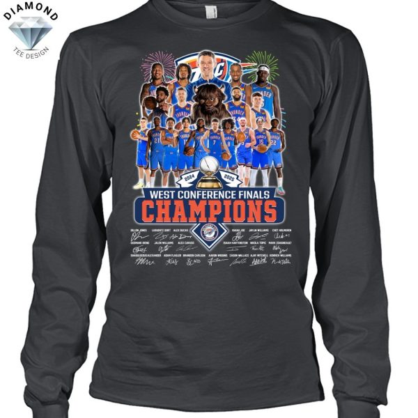 Oklahoma City Thunder 2024-2025 West Conference Finals Champions Signature Unisex T-Shirt