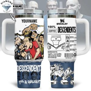 Personalized Descendents 9th And Walnut Tumbler With Handle And Straw