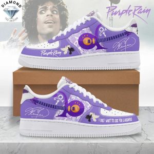 Prince I Only Wanted To See You Laughing Purple Rain Signature Air Force 1 Shoes