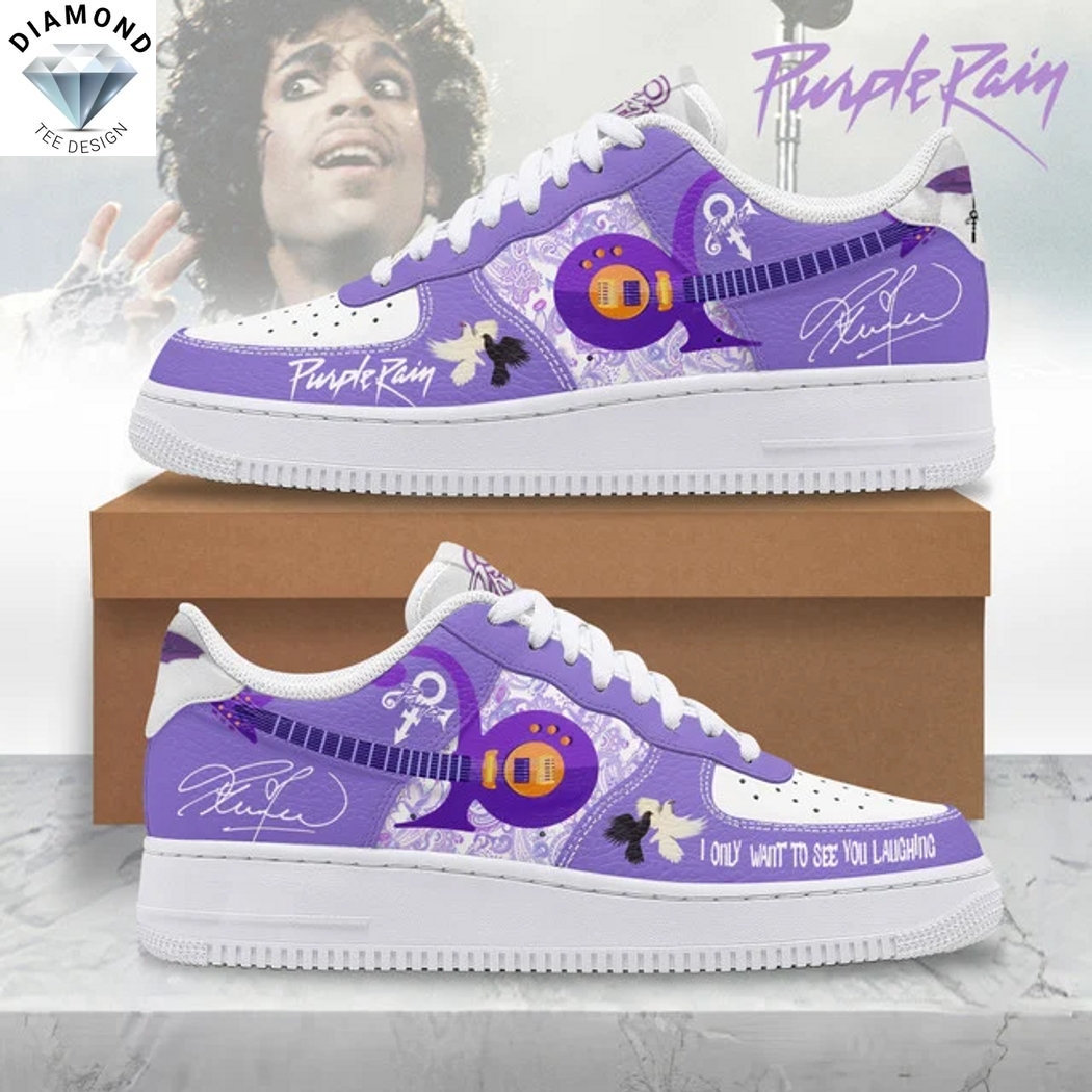 Prince I Only Wanted To See You Laughing Purple Rain Signature Air Force 1 Shoes Prince I Only Wanted To See You Laughing Purple Rain Signature Air Force 1 Shoes