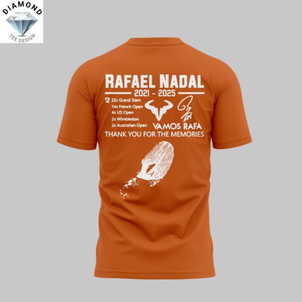 Rafael Nadal 2021-2025 Vamos Rafa Thank You For The Memories 3D T-Shirt