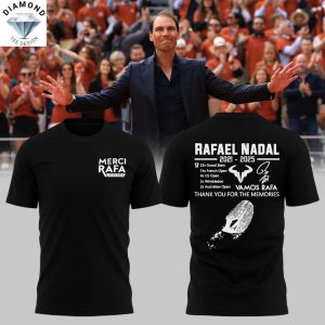 Rafael Nadal 2021-2025 Vamos Rafa Thank You For The Memories 3D T-Shirt – Black