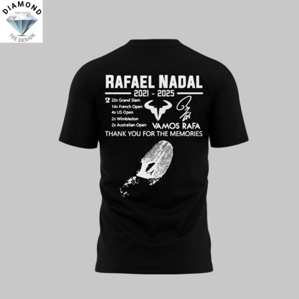 Rafael Nadal 2021-2025 Vamos Rafa Thank You For The Memories 3D T-Shirt – Black