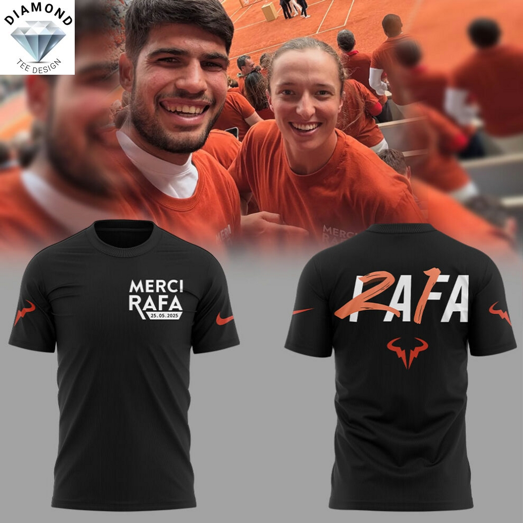 Rafael Nadal Merci Rafa 25-05-2025 3D T-Shirt - Black Rafael Nadal Merci Rafa 25-05-2025 3D T-Shirt - Black