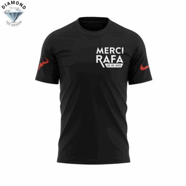 Rafael Nadal Merci Rafa 25-05-2025 3D T-Shirt – Black