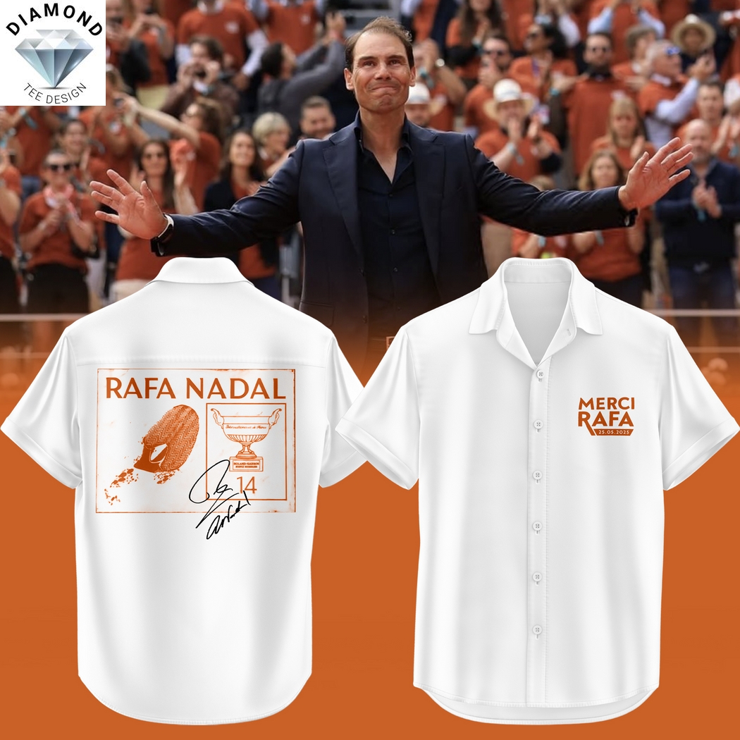 Rafael Nadal Merci Rafa 25-05-2025 Signature Hawaiian Shirt Rafael Nadal Merci Rafa 25-05-2025 Signature Hawaiian Shirt