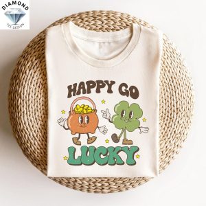 Retro St Patricks Day Happy Go Lucky Shirt
