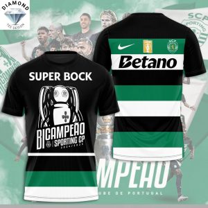 Sporting Lisbon Super Bock 2024-2025 Back To Back Champions 3D T-Shirt