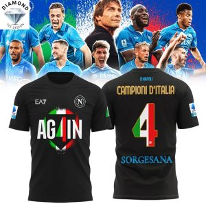 SSC Napoli Campione D Italia 2025 3D T-Shirt