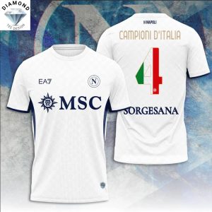 SSC Napoli Campione D Italia 2025 Sorgesana 3D T-Shirt