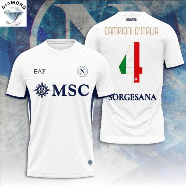 SSC Napoli Campione D Italia 2025 Sorgesana 3D T-Shirt