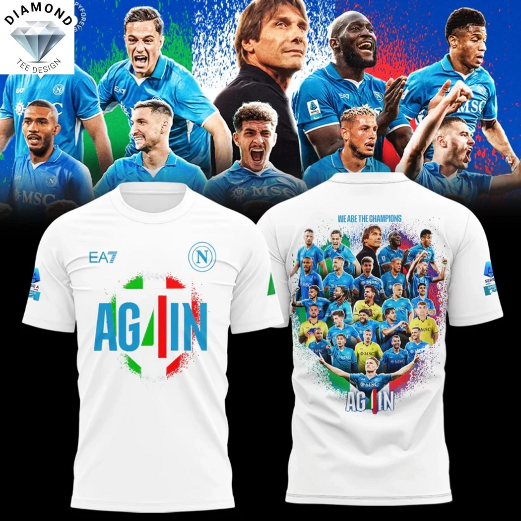 SSC Napoli Campione D Italia 2025 We Are Champions 3D T-Shirt SSC Napoli Campione D Italia 2025 We Are Champions 3D T-Shirt