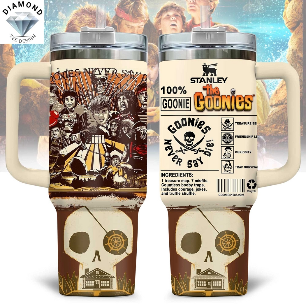 The Goonies Never Say Die Tumbler With Handle And Straw The Goonies Never Say Die Tumbler With Handle And Straw