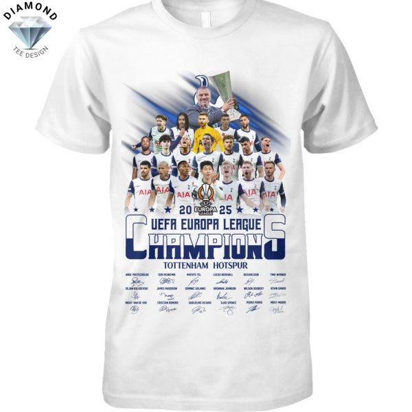 Tottenham Hotspur 2025 UEFA Europa League Champions Signature Unisex T-Shirt