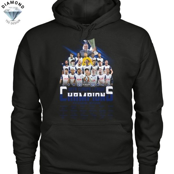 Tottenham Hotspur 2025 UEFA Europa League Champions Signature Unisex T-Shirt