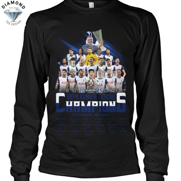 Tottenham Hotspur 2025 UEFA Europa League Champions Signature Unisex T-Shirt
