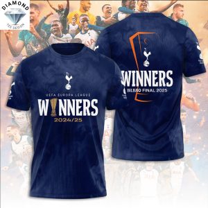 Tottenham Hotspur Europa League 2025 Champions 3D T-Shirt