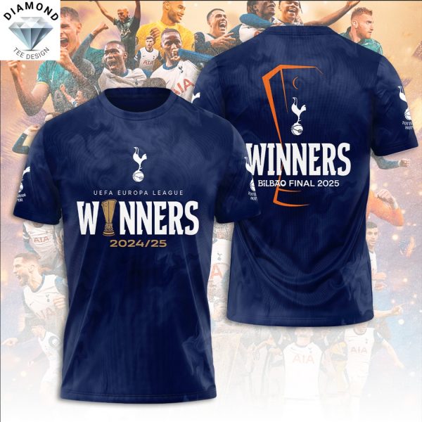 Tottenham Hotspur Europa League 2025 Champions 3D T-Shirt
