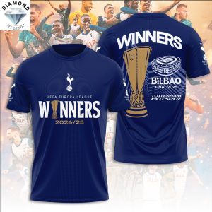 Tottenham Hotspur Europa League 2025 Champions Bilbao Final Winners 3D T-Shirt