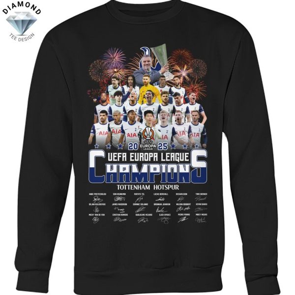 Tottenham Hotspur FC 2025 UEFA Europa League Champions Signature Unisex T-Shirt